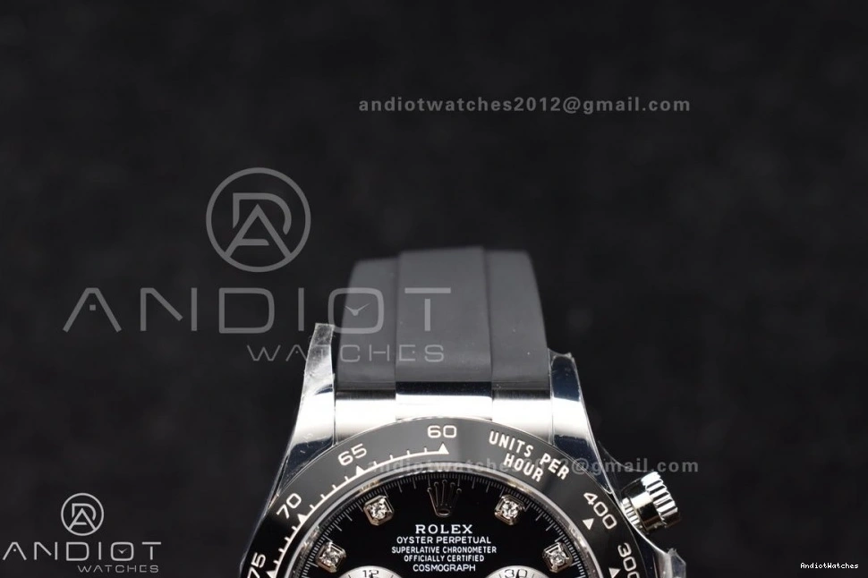 on 116519 Dial Oysterflex SA Rubber Strap BTF Best Edition Contemporary Diamonds Black 768 1:1 Daytona 0506